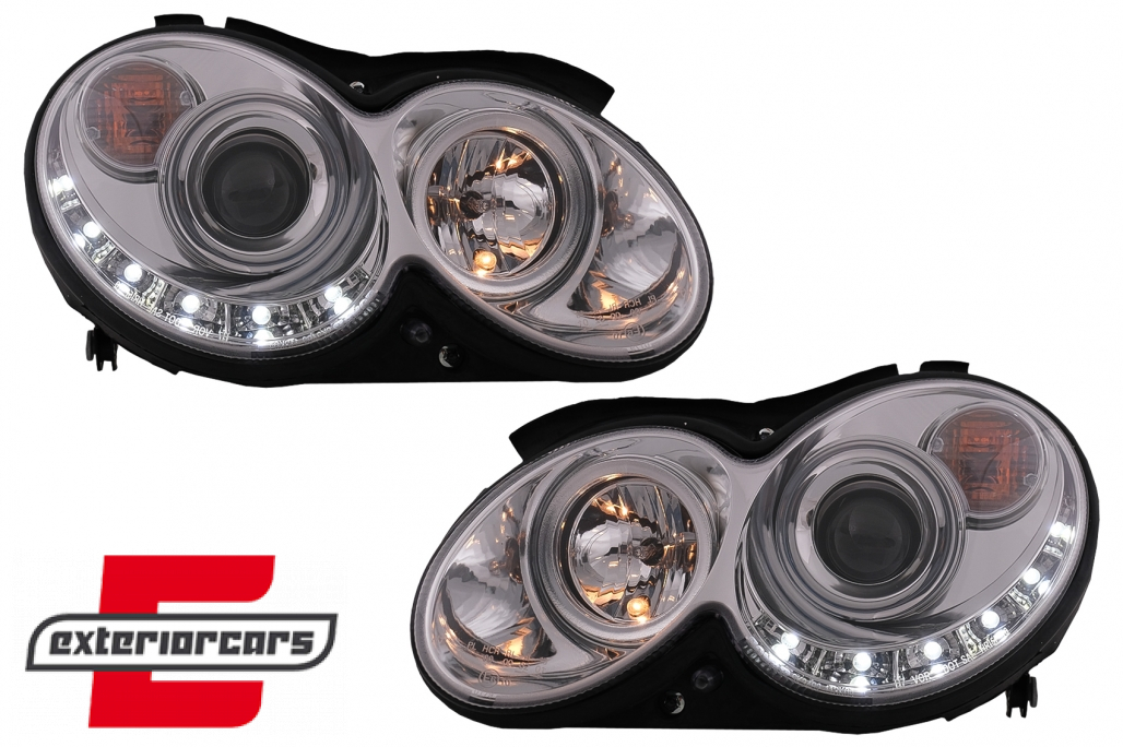 Prednja svjetla LED DayLight (chrome) / MERCEDES CLK W209 (2003-2010) - Slika 2