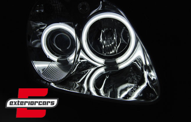 Prednja svjetla CCFL Angel Eyes (crna) / Mercedes SLK R170 (1996-2004) - Slika 2