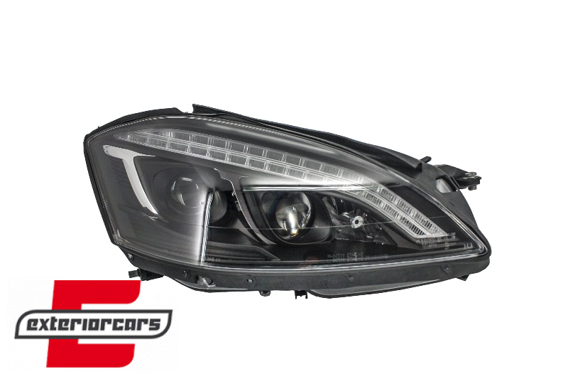 Prednja svjetla LED DRL W222 look (crna) / Mercedes S-klasa W221 (2005-2009) - Slika 2