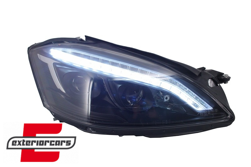 Prednja svjetla LED DRL W222 look (crna) / Mercedes S-klasa W221 (2005-2009) - Slika 6