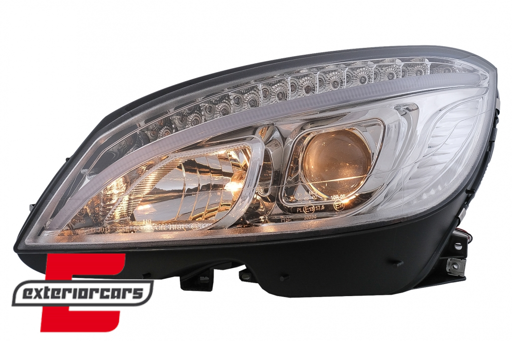 Prednja svjetla LED DRL W205 look (chrome) / Mercedes C klasa W204 S204 limuzina karavan (2007-2010) - Slika 12