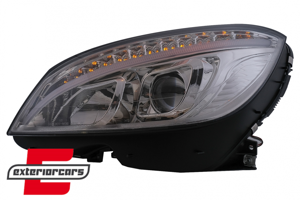 Prednja svjetla LED DRL W205 look (chrome) / Mercedes C klasa W204 S204 limuzina karavan (2007-2010) - Slika 16