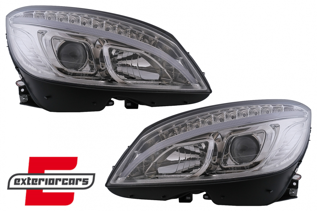 Prednja svjetla LED DRL W205 look (chrome) / Mercedes C klasa W204 S204 limuzina karavan (2007-2010) - Slika 18