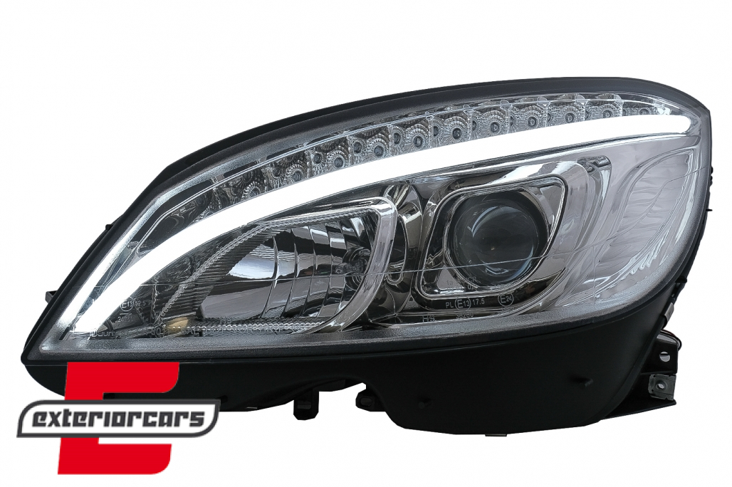 Prednja svjetla LED DRL W205 look (chrome) / Mercedes C klasa W204 S204 limuzina karavan (2007-2010) - Slika 3