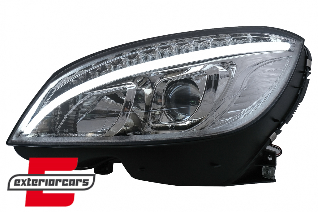 Prednja svjetla LED DRL W205 look (chrome) / Mercedes C klasa W204 S204 limuzina karavan (2007-2010) - Slika 4