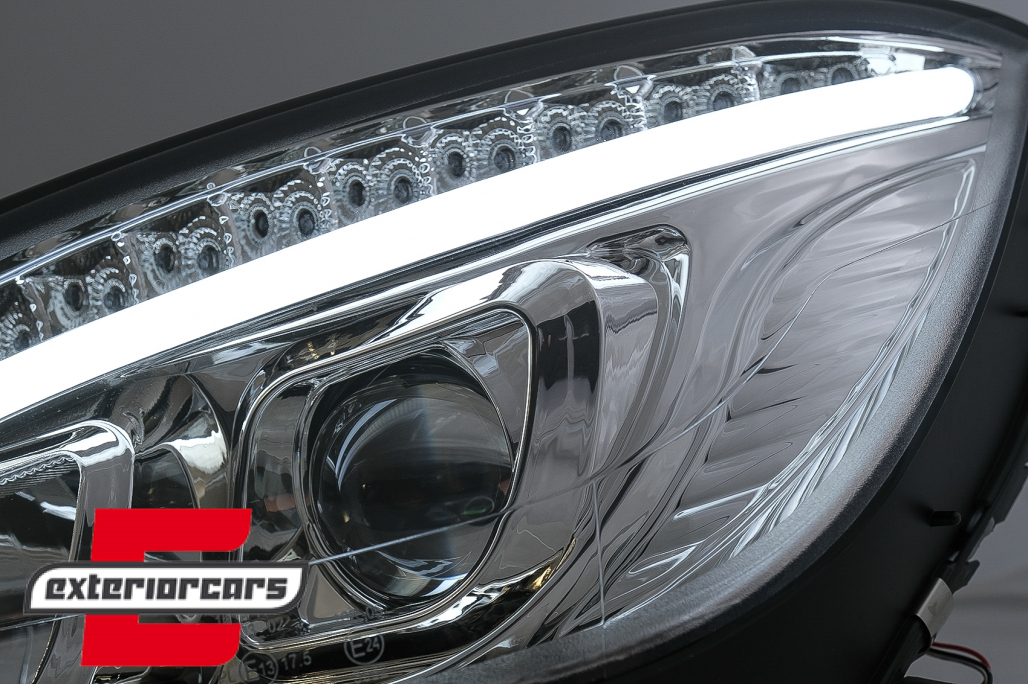 Prednja svjetla LED DRL W205 look (chrome) / Mercedes C klasa W204 S204 limuzina karavan (2007-2010) - Slika 5
