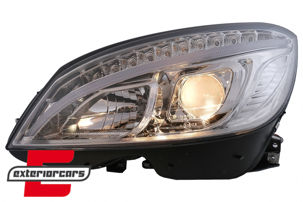 Prednja svjetla LED DRL W205 look (chrome) / Mercedes C klasa W204 S204 limuzina karavan (2007-2010) - Slika 7