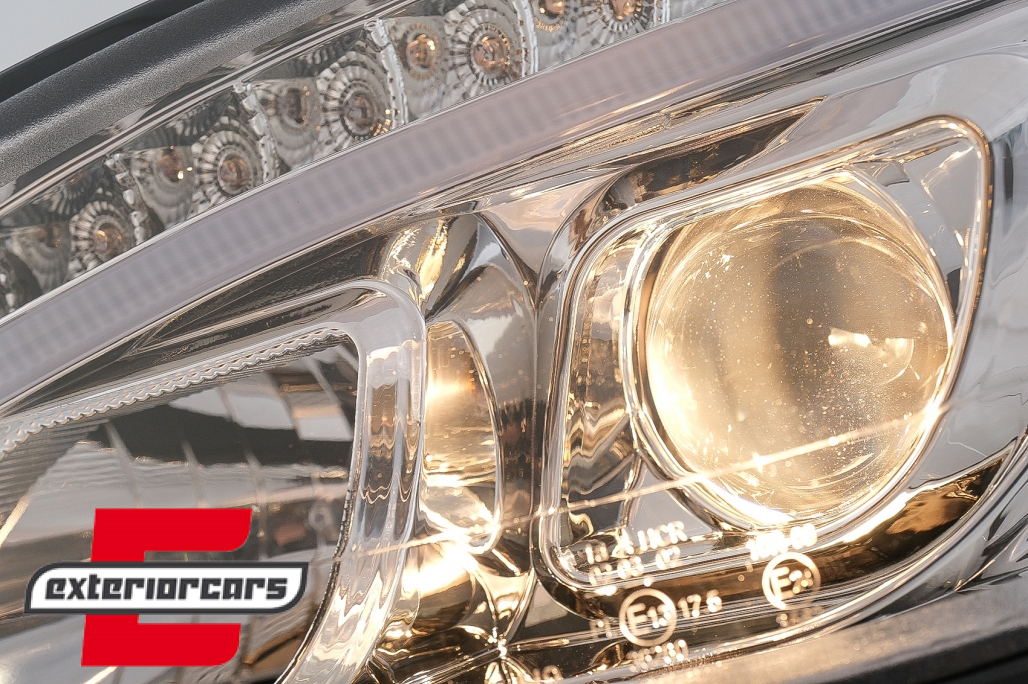 Prednja svjetla LED DRL W205 look (chrome) / Mercedes C klasa W204 S204 limuzina karavan (2007-2010) - Slika 9