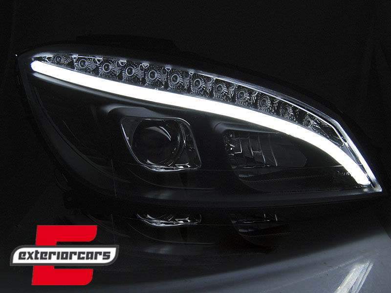 Prednja svjetla LED DRL W205 look (crna) / Mercedes C klasa W204 S204 limuzina karavan (2007-2010) - Slika 3