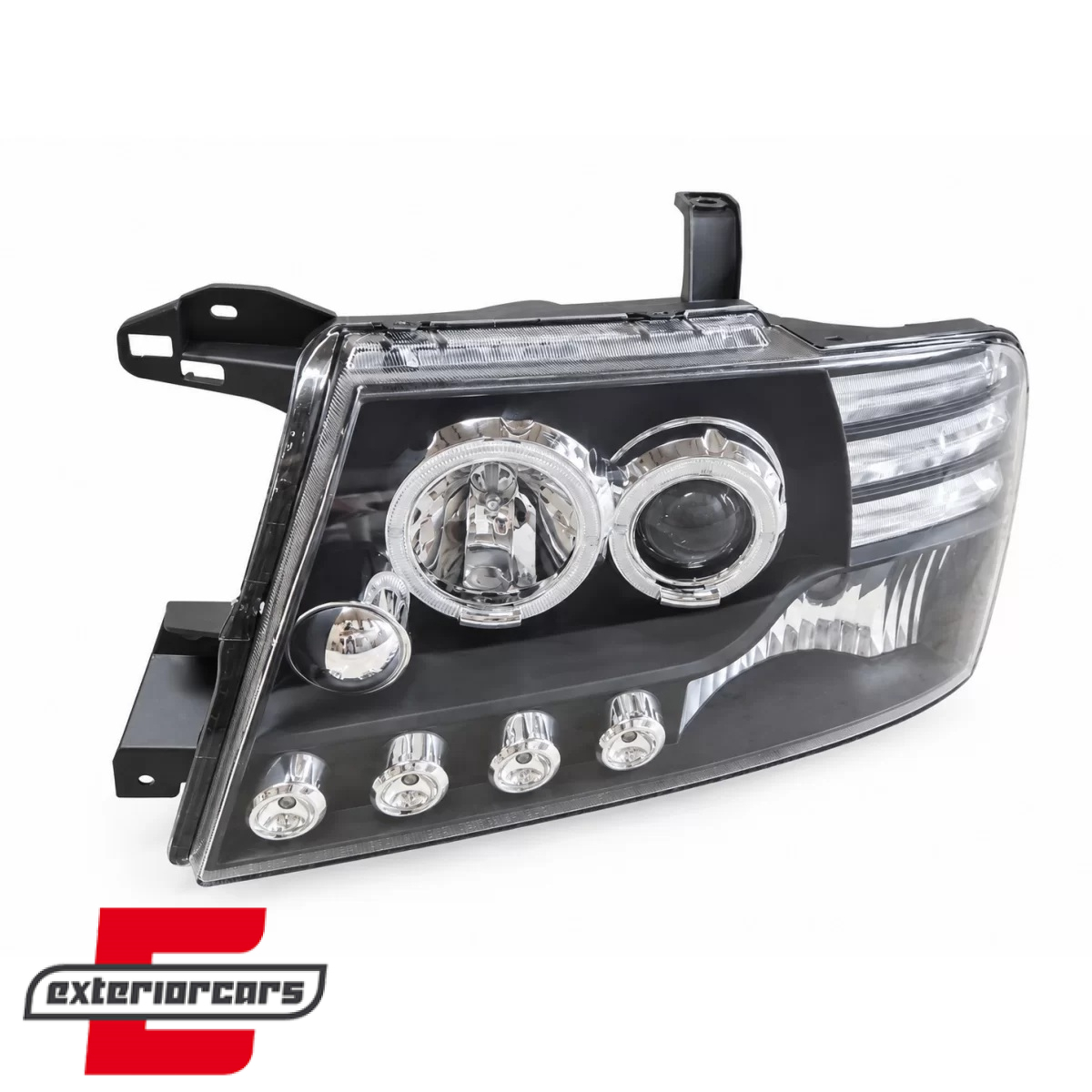 Prednja svjetla LED DayLight Angel Eyes (crna) / Mitsubishi Pajero V60 (2000-2006) - Slika 4
