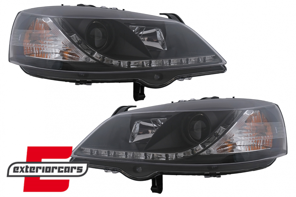 Prednja svjetla LED DayLight (crna) / Opel Astra G (1997-2004) - Slika 12
