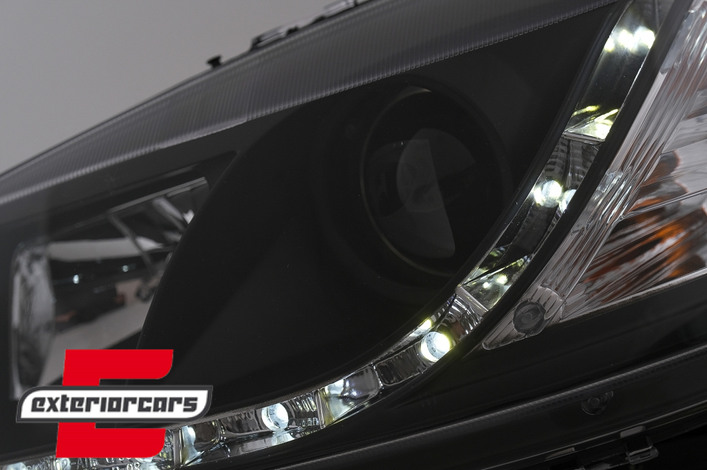 Prednja svjetla LED DayLight (crna) / Opel Astra G (1997-2004) - Slika 4