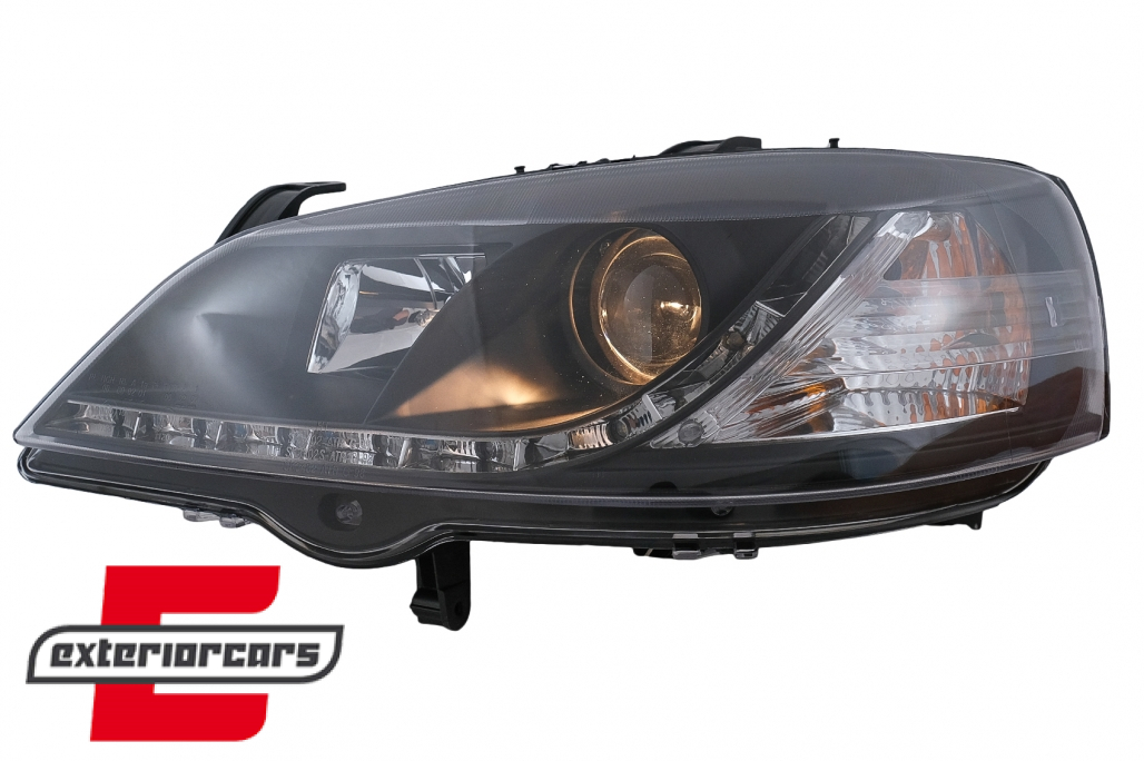 Prednja svjetla LED DayLight (crna) / Opel Astra G (1997-2004) - Slika 8