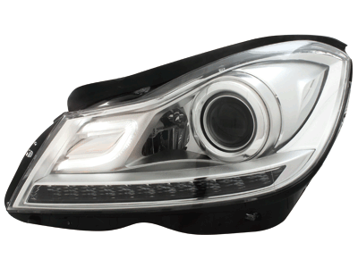 Prednja svjetla LED DRL Facelift look (chrome) / Mercedes C klasa W204 S204 limuzina karavan (2007-2010) - Slika 3