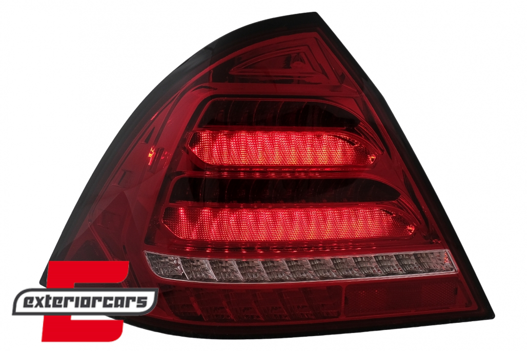 Full LED stražnja svjetla SEQ žmigavci (crvena/kristal) / Mercedes C-klasa W203 (2000-2004) limuzina - Slika 3