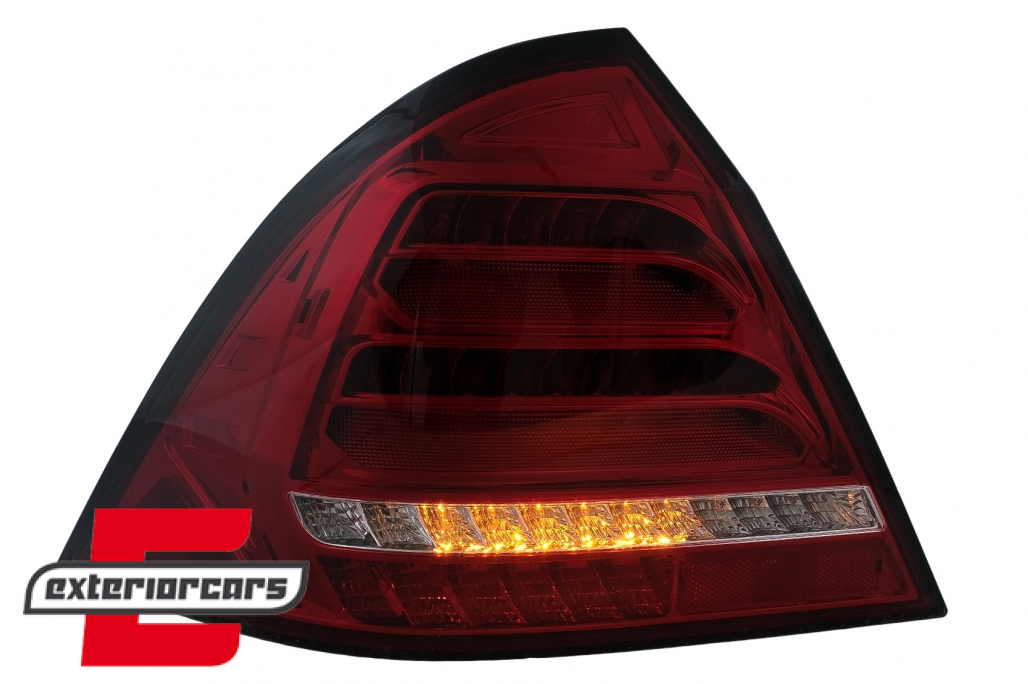 Full LED stražnja svjetla SEQ žmigavci (crvena/kristal) / Mercedes C-klasa W203 (2000-2004) limuzina - Slika 5