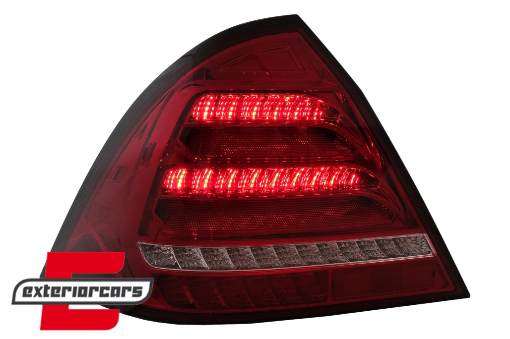 Full LED stražnja svjetla SEQ žmigavci (crvena/kristal) / Mercedes C-klasa W203 (2000-2004) limuzina - Slika 7