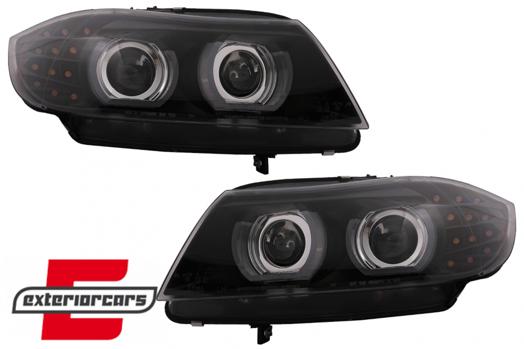 Prednja svjetla 3D Angel Eyes LED DRL Xenon (crna) / BMW serije 3 E90 E91 LCI (2008-2011) - Slika 13
