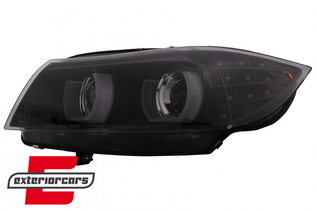 Prednja svjetla 3D Angel Eyes LED DRL Xenon (crna) / BMW serije 3 E90 E91 LCI (2008-2011) - Slika 10