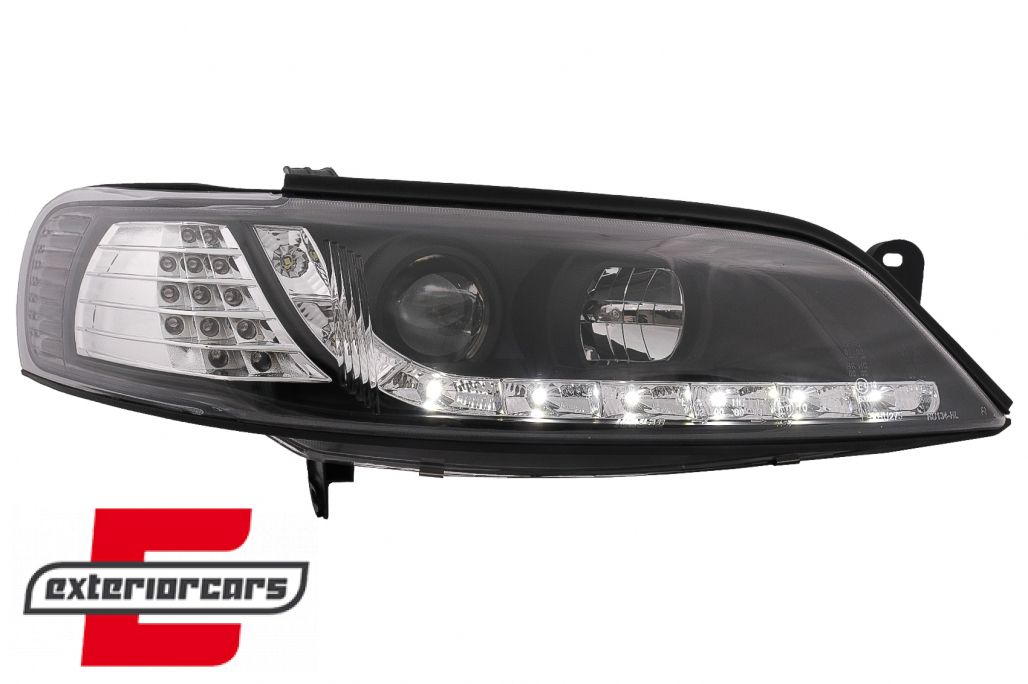 Prednja svjetla LED DayLight LED žmigavci (crna) / Opel Vectra B (1995-12.1998) - Slika 3