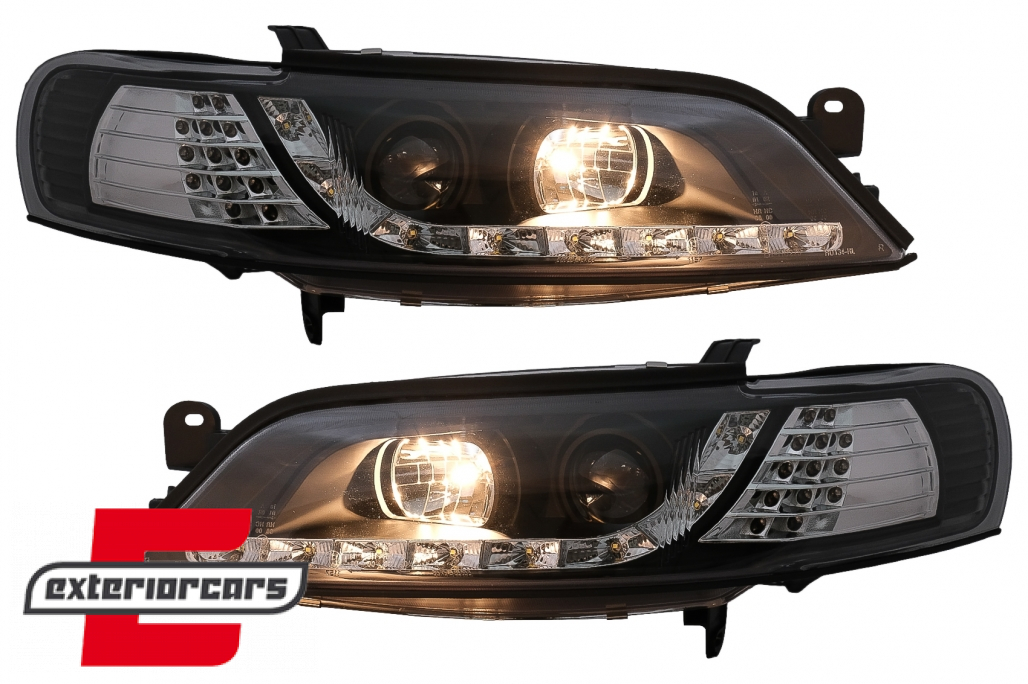 Prednja svjetla LED DayLight LED žmigavci (crna) / Opel Vectra B (1995-12.1998) - Slika 7