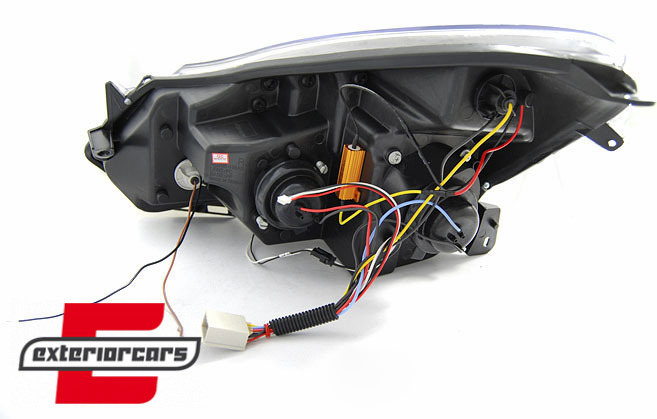 Prednja svjetla LED DayLight (crna) / Opel Corsa D (2006-2011) - Slika 2