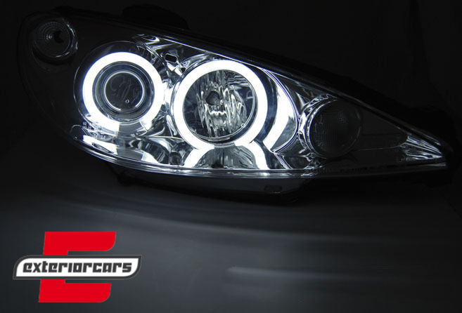 Prednja svjetla CCFL Angel Eyes (chrome) / Peugeot 206 (2003-2009) - Slika 2
