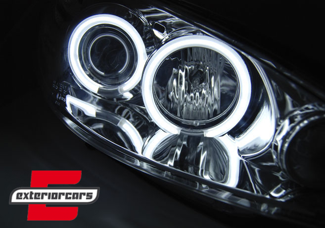Prednja svjetla CCFL Angel Eyes (chrome) / Peugeot 206 (2003-2009) - Slika 3
