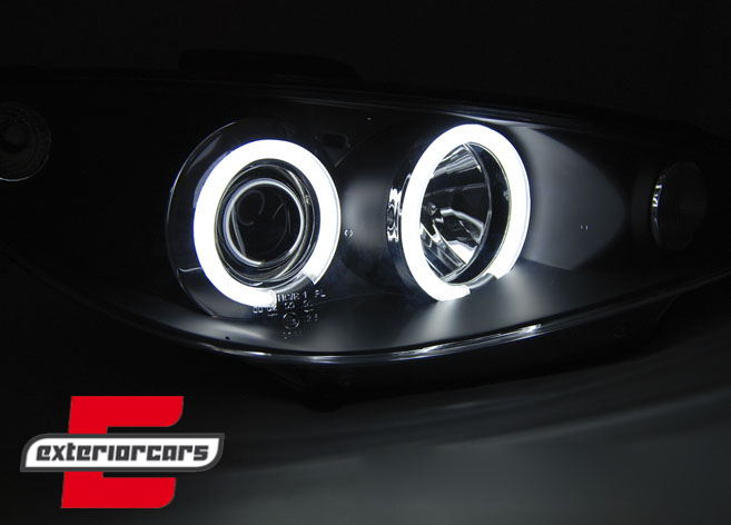 Prednja svjetla CCFL Angel Eyes (crna) / Peugeot 206 (2003-2009) - Slika 2