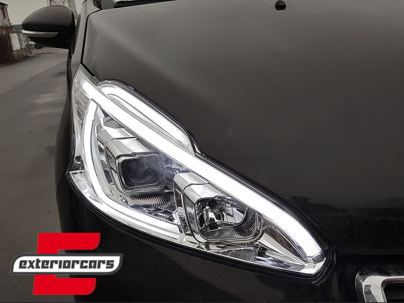 Prednja svjetla LED TubeLight (chrome) / Peugeot 208 (2012-06.2015) - Slika 8