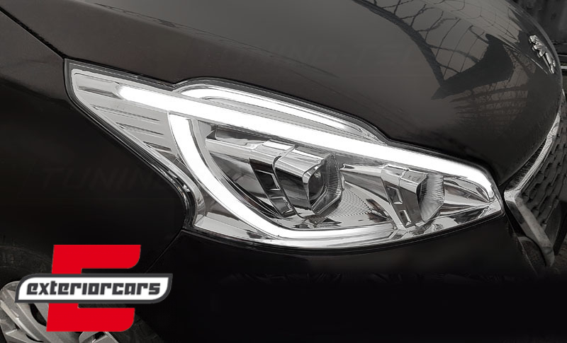 Prednja svjetla LED TubeLight (chrome) / Peugeot 208 (2012-06.2015) - Slika 9