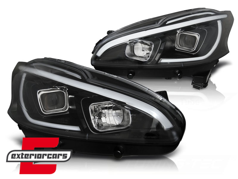Prednja svjetla LED TubeLight (crna) / Peugeot 208 (2012-06.2015) - Slika 2