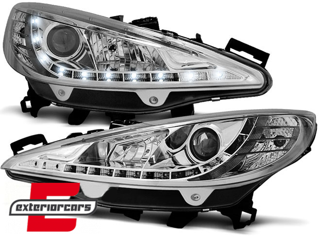 Prednja svjetla LED DayLight (chrome) / Peugeot 207 (2006-2015)