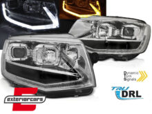 LED prednja svjetla TubeLight SEQ žmigavci (chrome) / Volkswagen T6 (2015-2019)