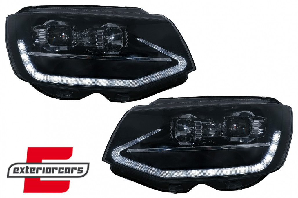 LED prednja svjetla TubeLight SEQ žmigavci (crna) / Volkswagen T6 (2015-2019) - Slika 2
