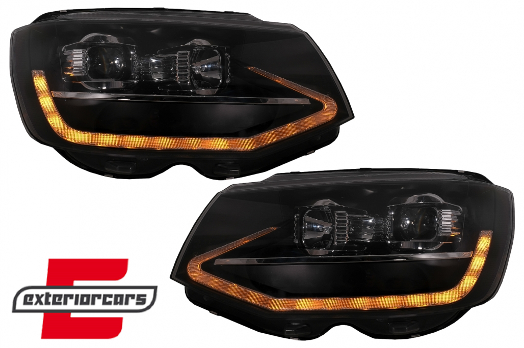 LED prednja svjetla TubeLight SEQ žmigavci (crna) / Volkswagen T6 (2015-2019) - Slika 8