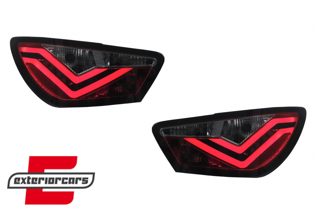 LED stražnja svjetla LightBar dizajn (crvena/kristal) / Seat Ibiza 6J (2008-2012) hatchback 3V - Slika 2