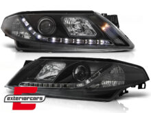Prednja svjetla LED DayLight (crna) / Renault Laguna 2 (2001-2005)