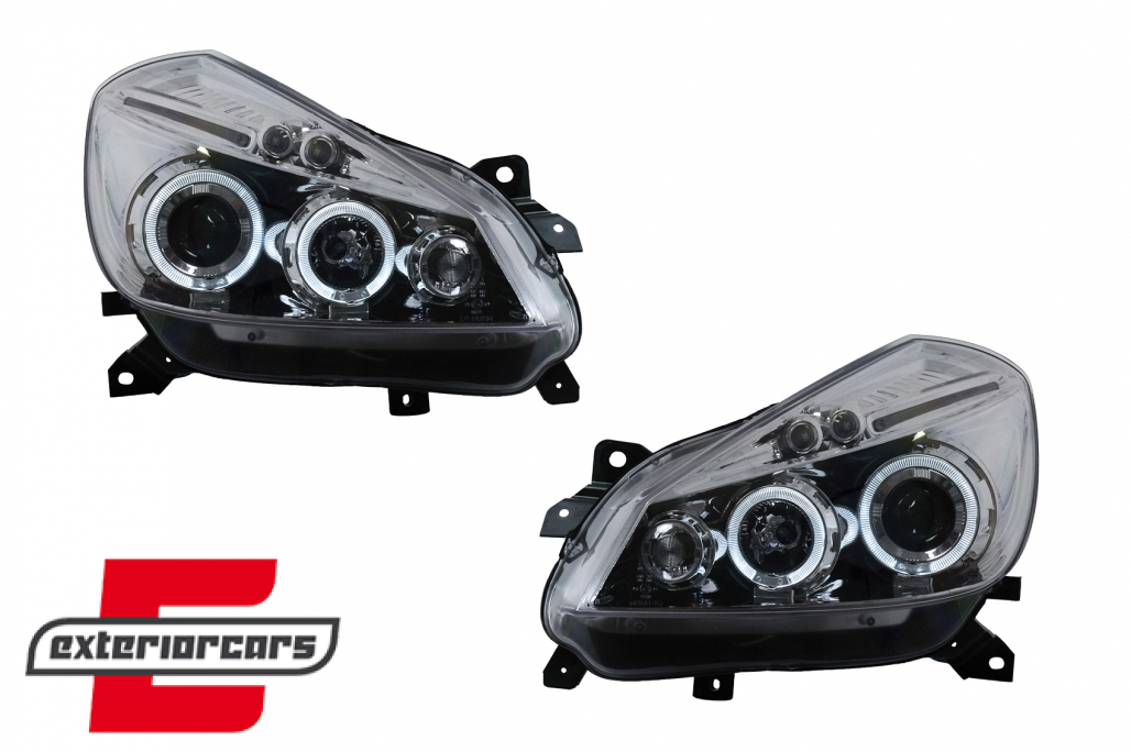 Prednja svjetla Angel Eyes (chrome) / Renault Clio III (2005-2009) - Slika 2