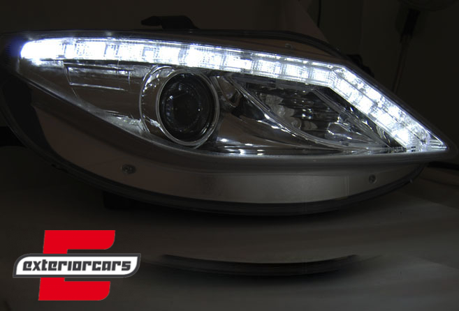 Prednja svjetla LED DayLight (chrome) / Seat Ibiza 6J (2008-2012) - Slika 2