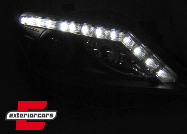 Prednja svjetla LED DayLight (crna) / Seat Ibiza 6J (2008-2012) - Slika 2