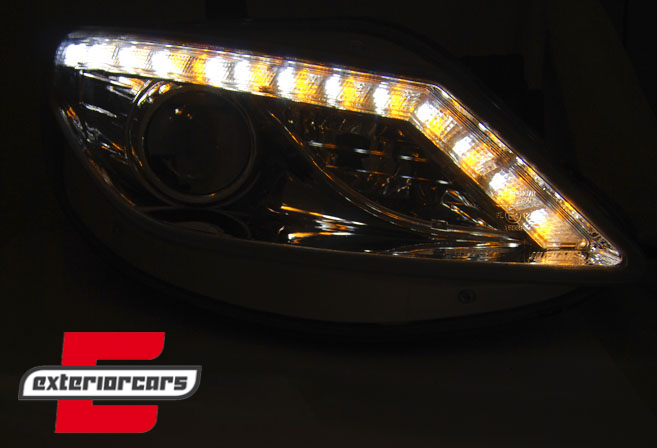 Prednja svjetla LED DayLight LED žmigavci (chrome) / Seat Ibiza 6J (2008-2012) - Slika 3