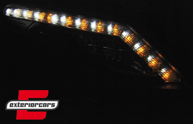 Prednja svjetla LED DayLight LED žmigavci (crna) / Seat Ibiza 6J (2008-2012) - Slika 3