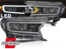 Full LED prednja svjetla LightBar SEQ žmigavci (crna) / Ford Ranger (2015-2022)