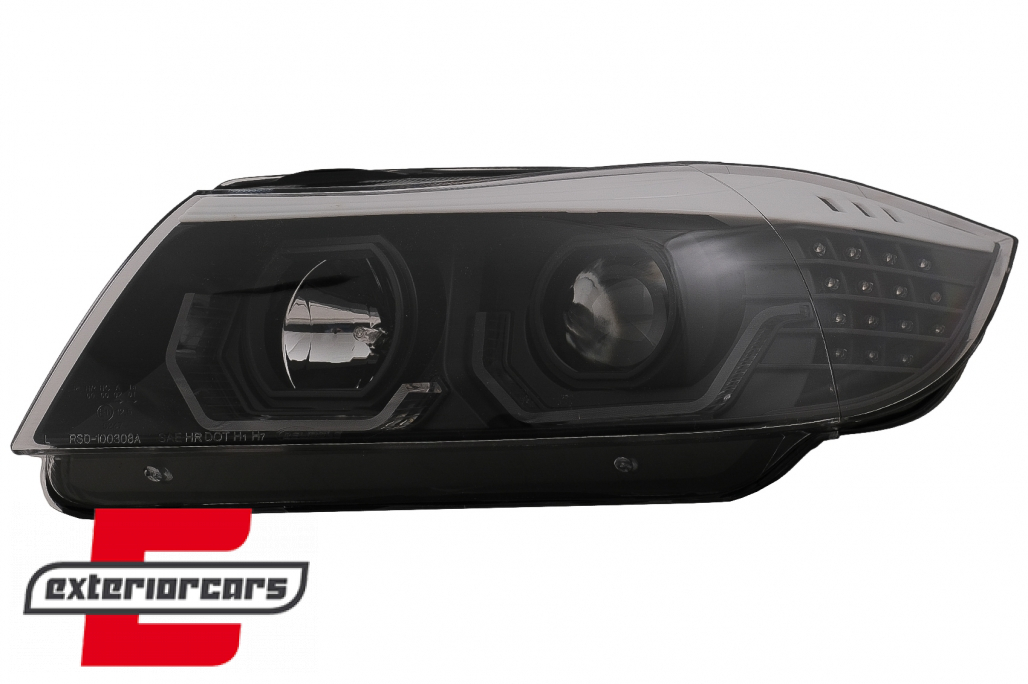 Prednja svjetla 3D LED Angel Eyes LED žmigavci (crna) / BMW serije 3 E90 limuzina E91 karavan (03.2005-08.2008) - Slika 2