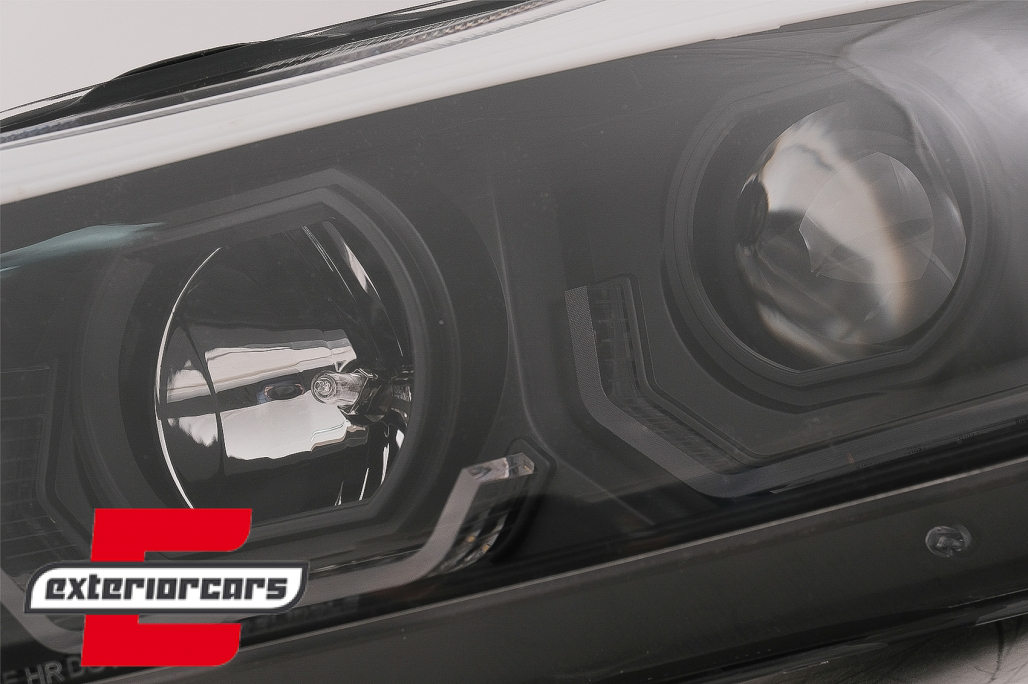 Prednja svjetla 3D LED Angel Eyes LED žmigavci (crna) / BMW serije 3 E90 limuzina E91 karavan (03.2005-08.2008) - Slika 3