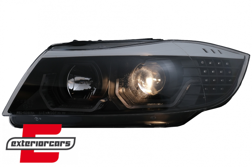 Prednja svjetla 3D LED Angel Eyes LED žmigavci (crna) / BMW serije 3 E90 limuzina E91 karavan (03.2005-08.2008) - Slika 9