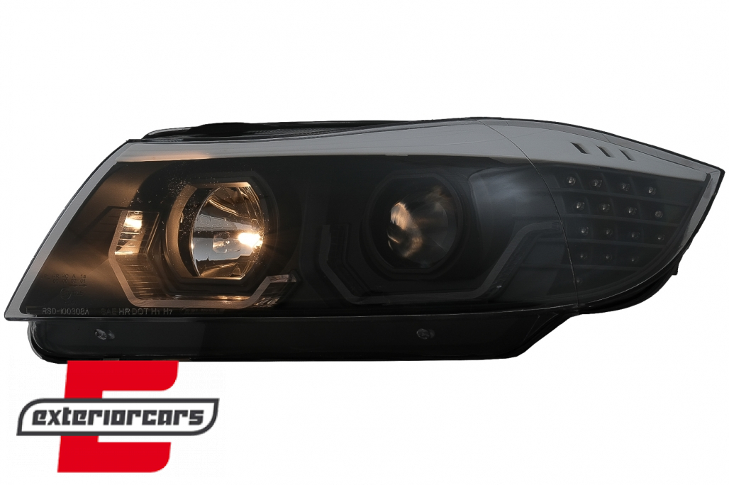 Prednja svjetla 3D LED Angel Eyes LED žmigavci (crna) / BMW serije 3 E90 limuzina E91 karavan (03.2005-08.2008) - Slika 12