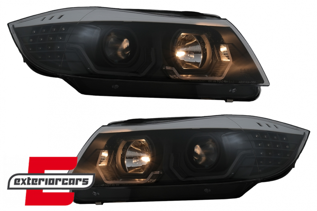 Prednja svjetla 3D LED Angel Eyes LED žmigavci (crna) / BMW serije 3 E90 limuzina E91 karavan (03.2005-08.2008) - Slika 13