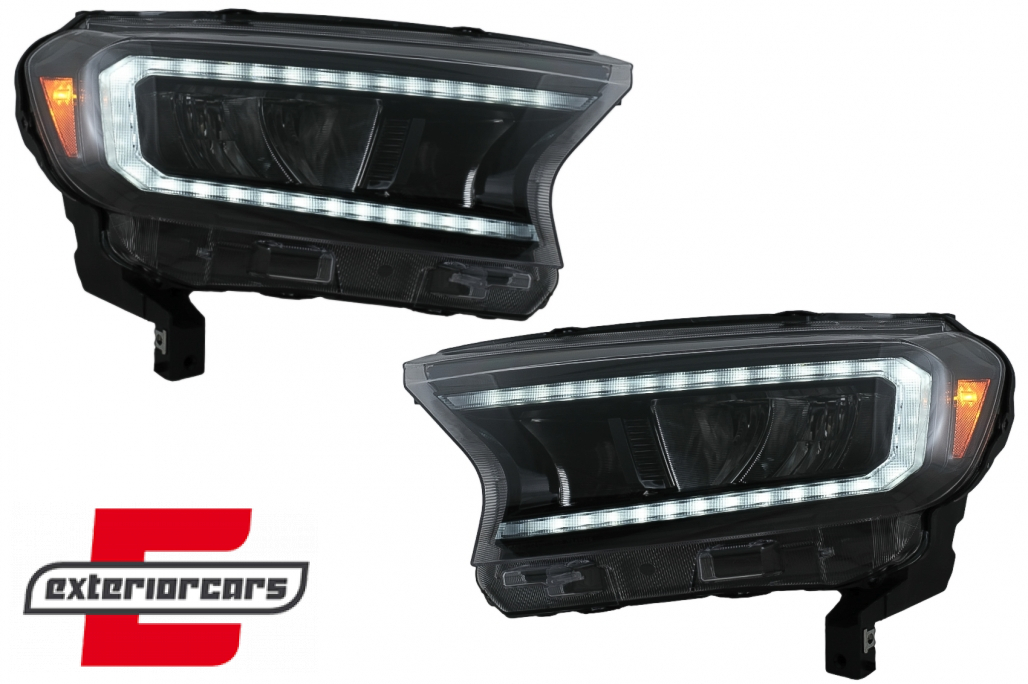 Full LED prednja svjetla LightBar SEQ žmigavci (crna) / Ford Ranger (2015-2022) - Slika 2